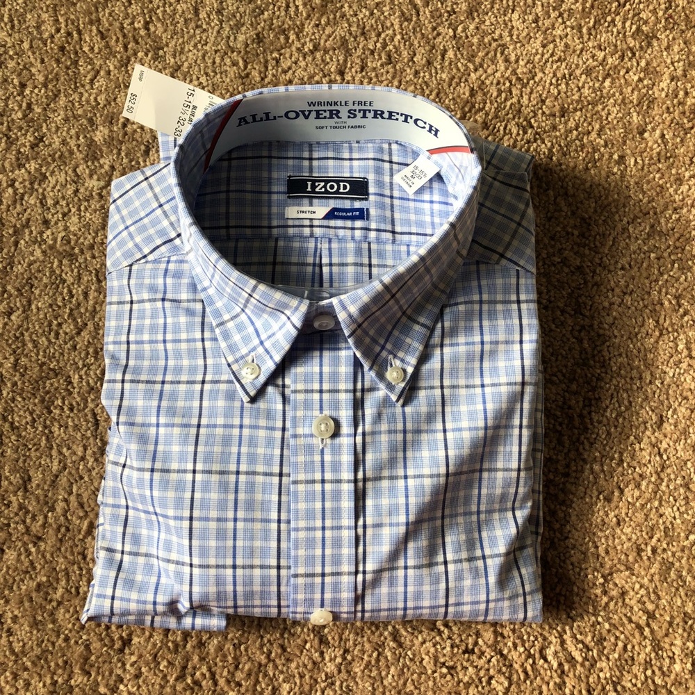 LAST CHANCE! IZOD blue button down